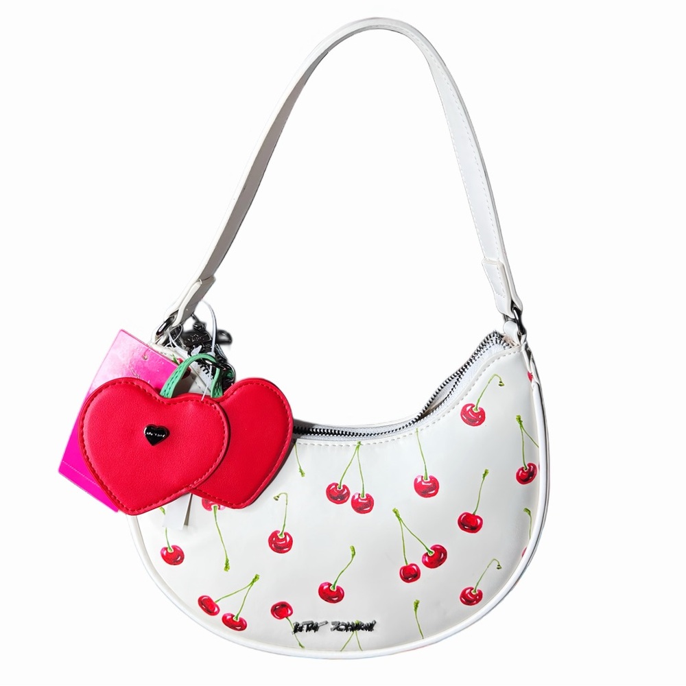 ❌SOLD❌ Betsey Johnson White Cherry Shoulder Bag - Picture 1 of 6